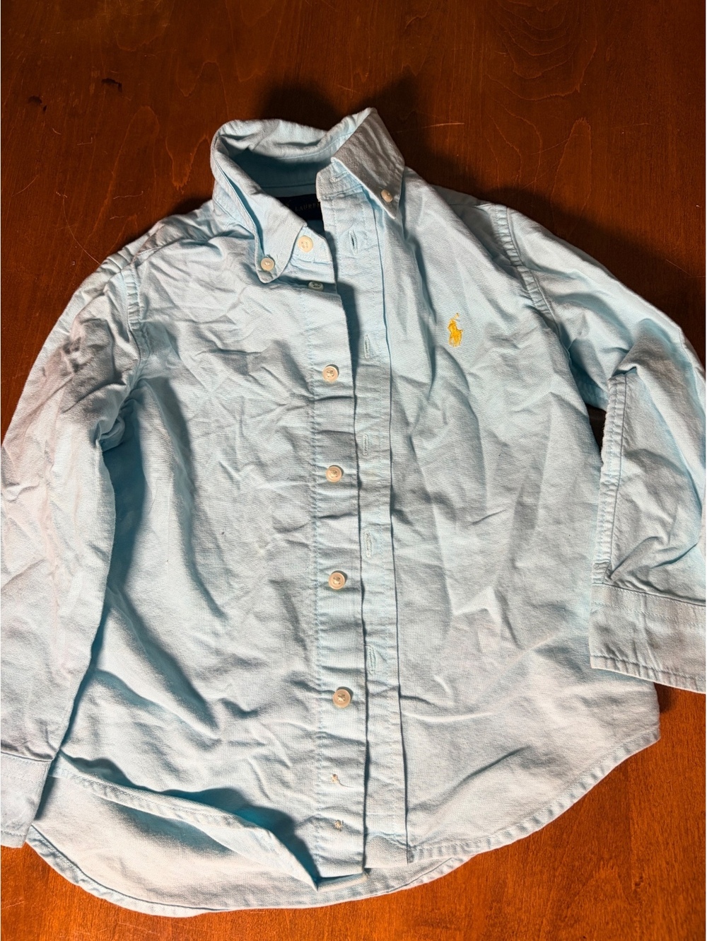 Polo Ralph Lauren Toddler Boys Light Blue Long Sleeve Oxford Shirt Size 4T